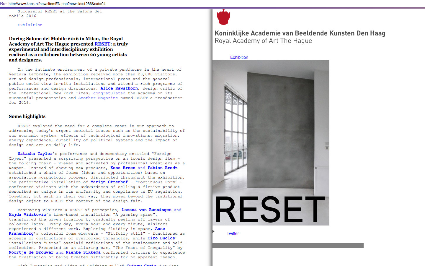 amir houieh - How KABK.nl could look like in Re